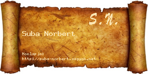 Suba Norbert névjegykártya