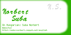 norbert suba business card